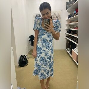 Reformation Marfa Midi Dress Blue/White - Size 0